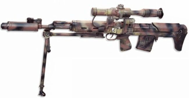 Снайперская винтовка СВУ-АС (ОЦ-03АС) с оптическим прицелом ПСО-1 с разложенной сошкой